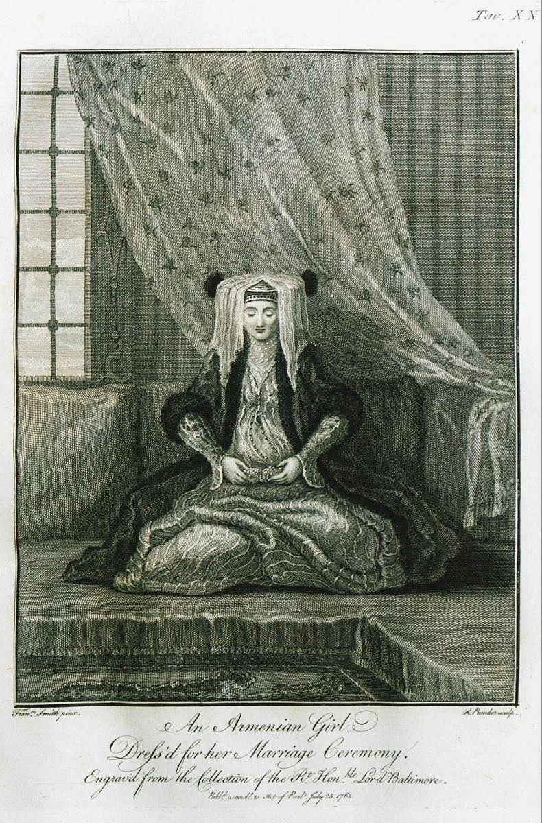 Հայ հարսնացու՝ պսակադրության տարազով, 1768 թ.