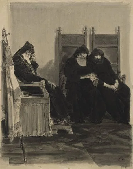 Փոքրիկ Սողոմոնը Գևորգ Դ կաթողիկոսի առջև · 2